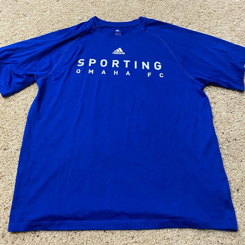 Adidas Royal Blue Omaha sport tee shirt